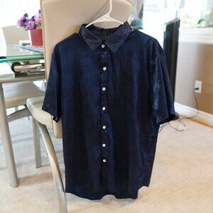 BRAND NEW - Blue Button Down Short Sleeve - Large - Hooyi